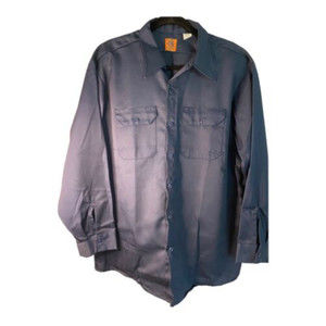 Vintage Big Ben Wrangler Men’s Work Shirt Medium Made‎ in USA Blue Button-Up EUC